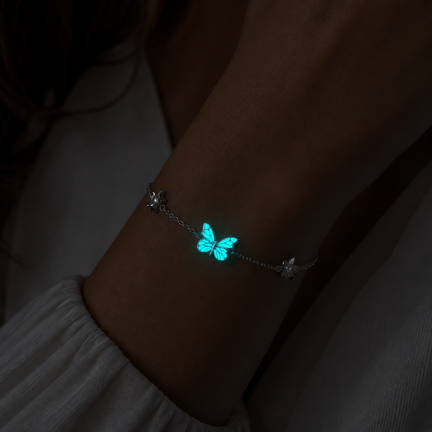 Pulsera Mariposa Iluminada (PLATA 925)