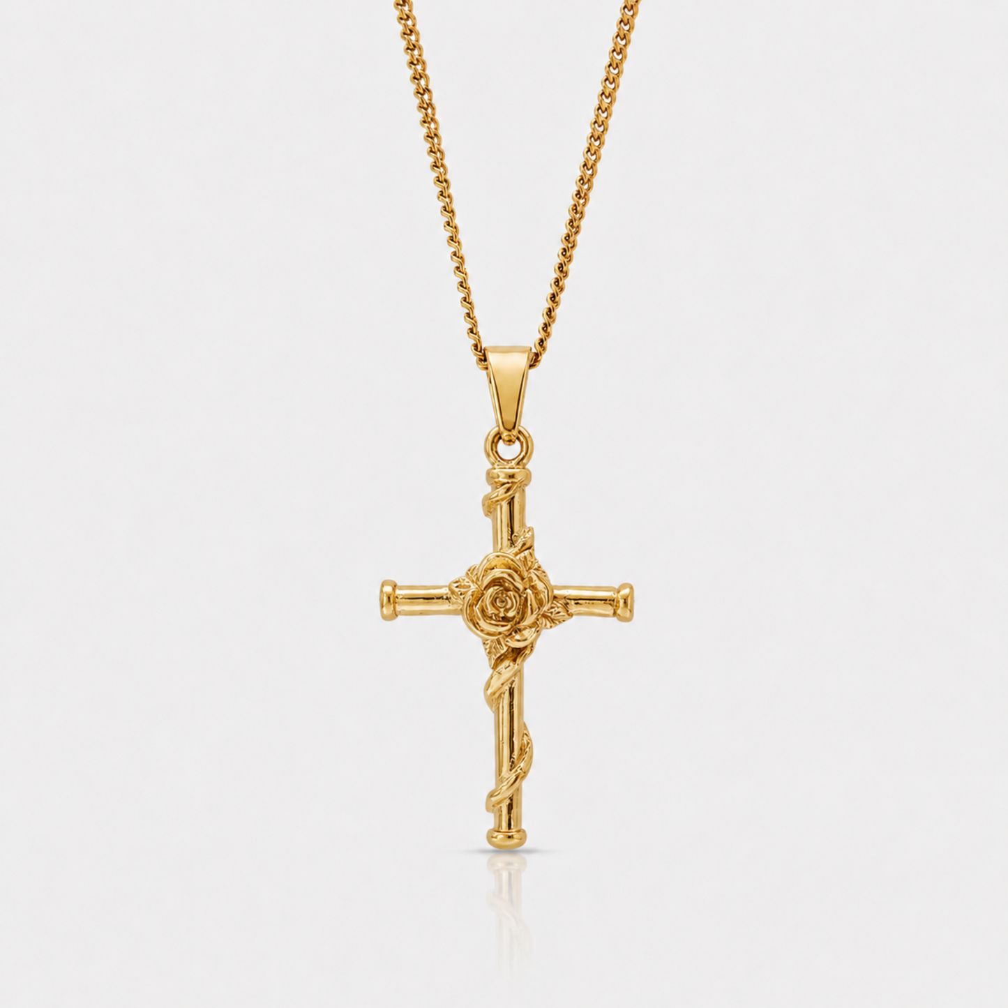 Colgante Cruz Rosas (ORO/PLATA)