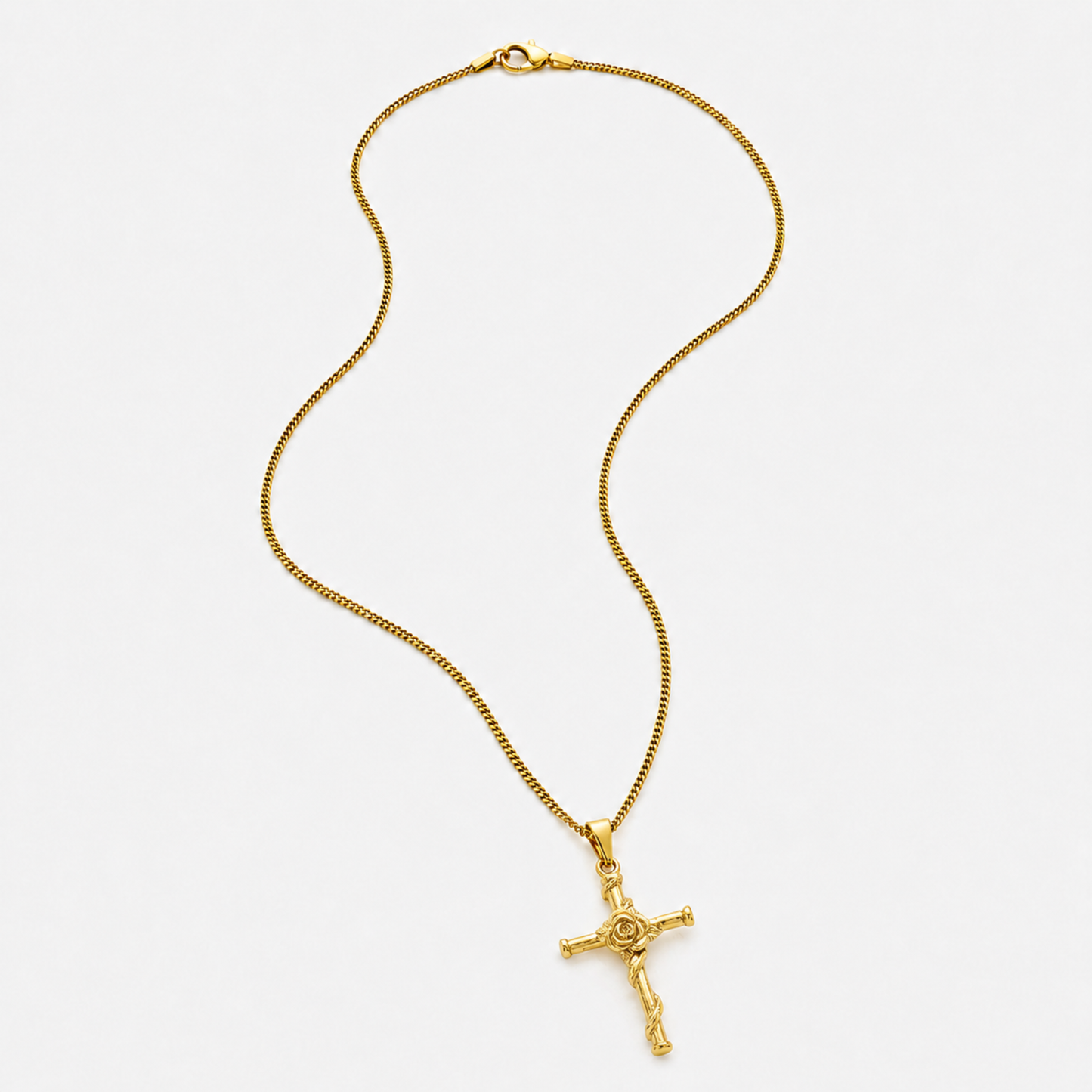 Colgante Cruz Rosas (ORO/PLATA)