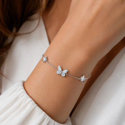 Pulsera Mariposa Iluminada (PLATA 925)