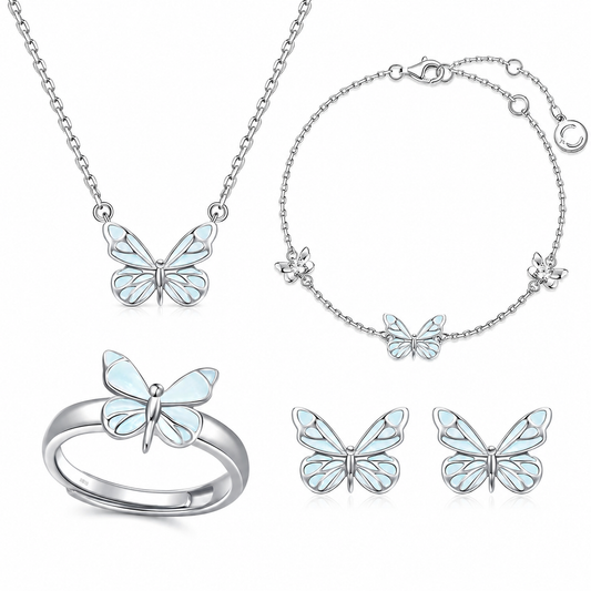 Conjunto Mariposa Iluminada (PLATA 925)