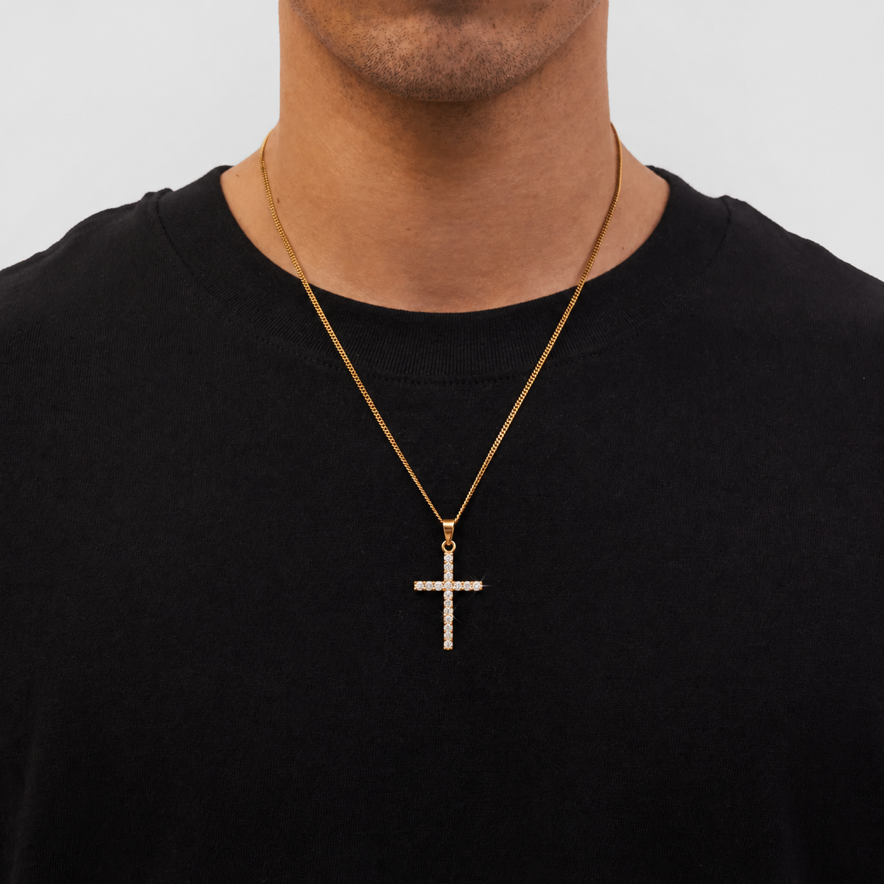 Colgante Cruz Clasica Diamantes (ORO/PLATA)
