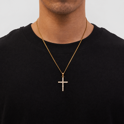 Colgante Cruz Clasica Diamantes (ORO/PLATA)