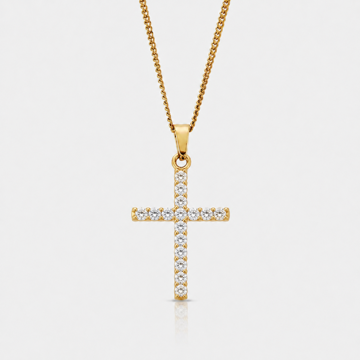 Colgante Cruz Clasica Diamantes (ORO/PLATA)