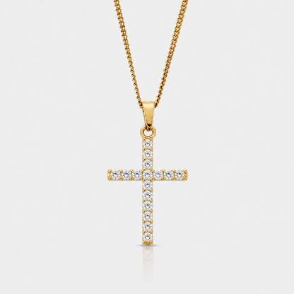 Colgante Cruz Clasica Diamantes (ORO/PLATA)