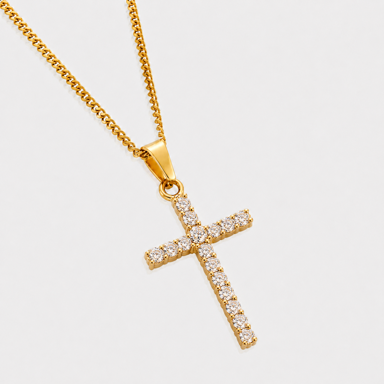 Colgante Cruz Clasica Diamantes (ORO/PLATA)