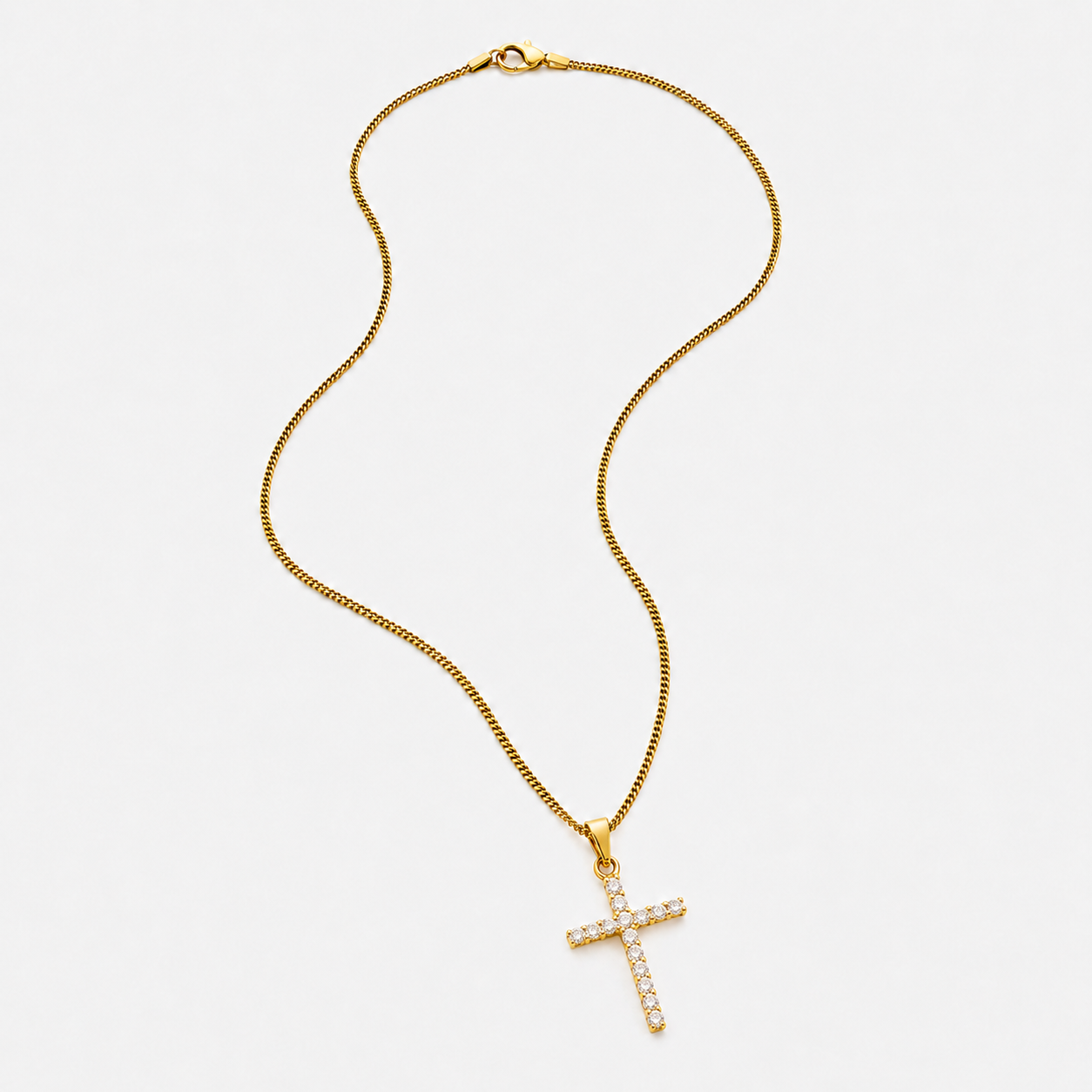 Colgante Cruz Clasica Diamantes (ORO/PLATA)