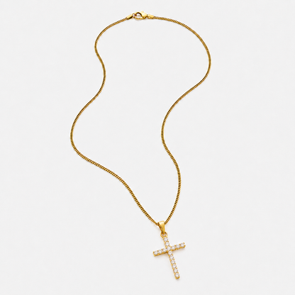 Colgante Cruz Clasica Diamantes (ORO/PLATA)