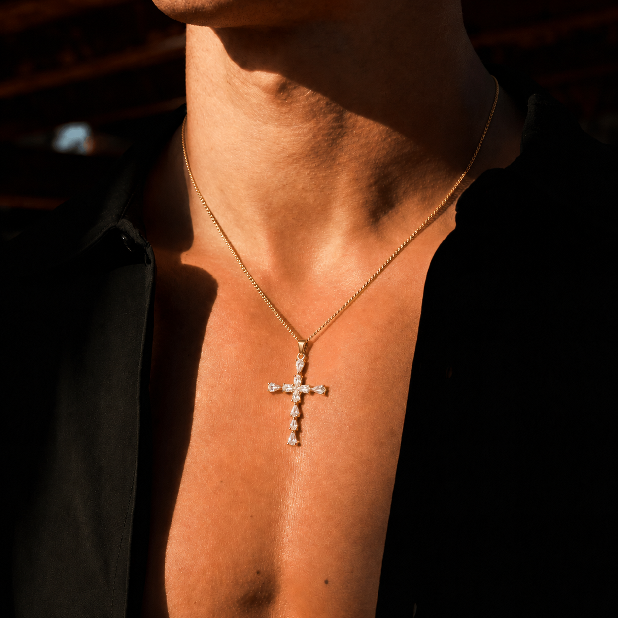 Colgante Cruz Diamantes (ORO)