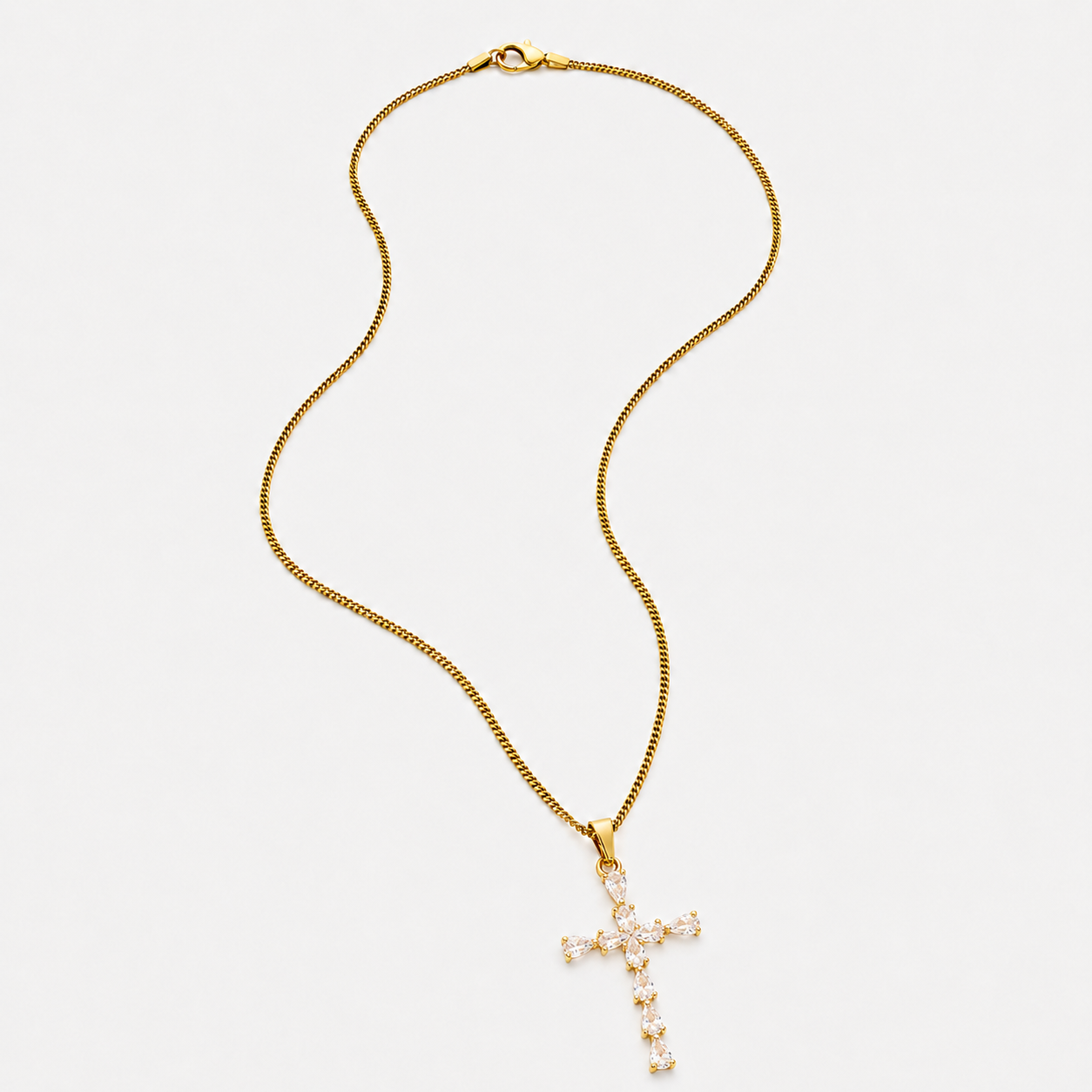 Colgante Cruz Diamantes (ORO)