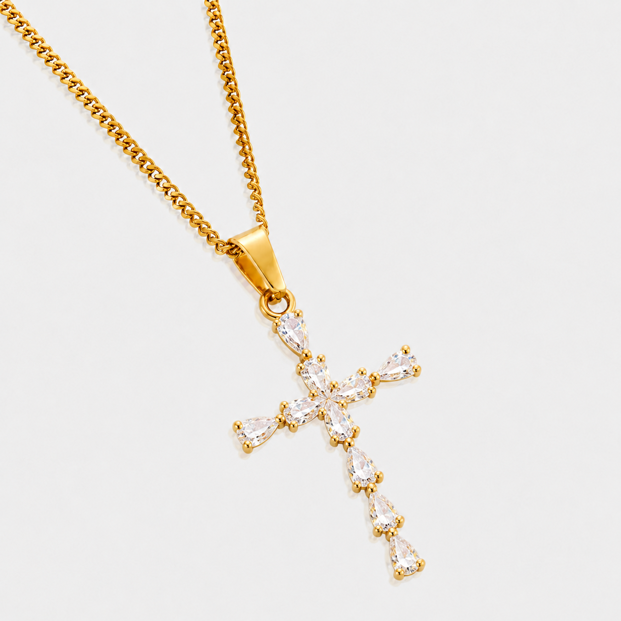 Colgante Cruz Diamantes (ORO)