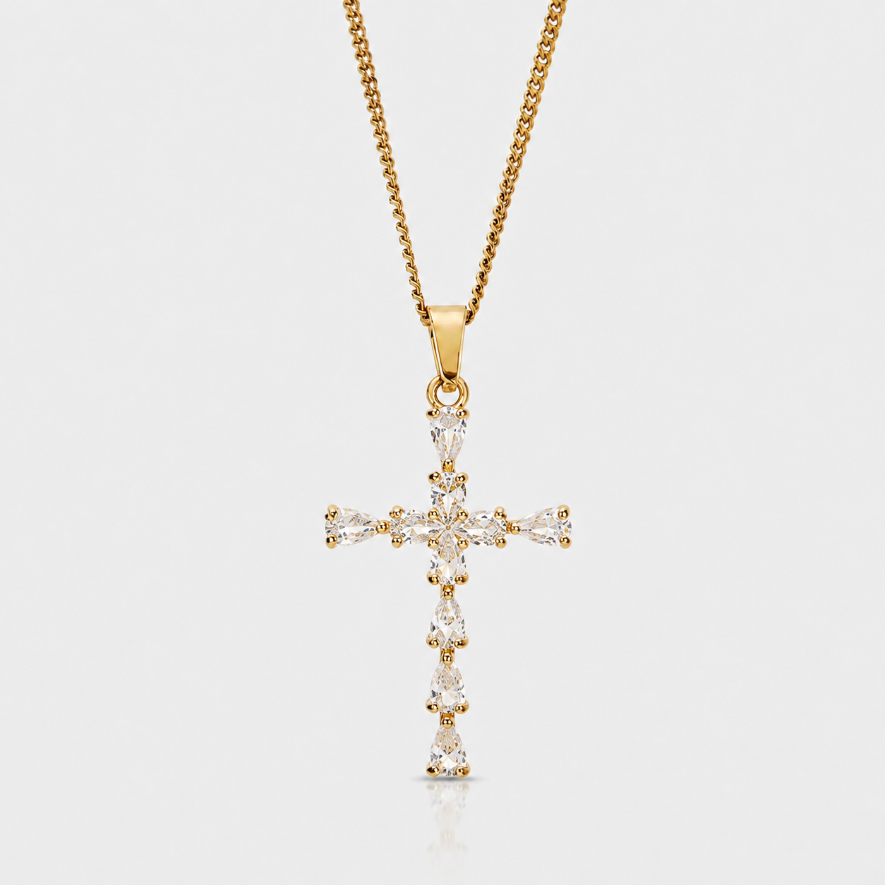 Colgante Cruz Diamantes (ORO)