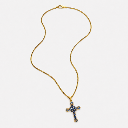 Colgante Cruz Zafiros (ORO)