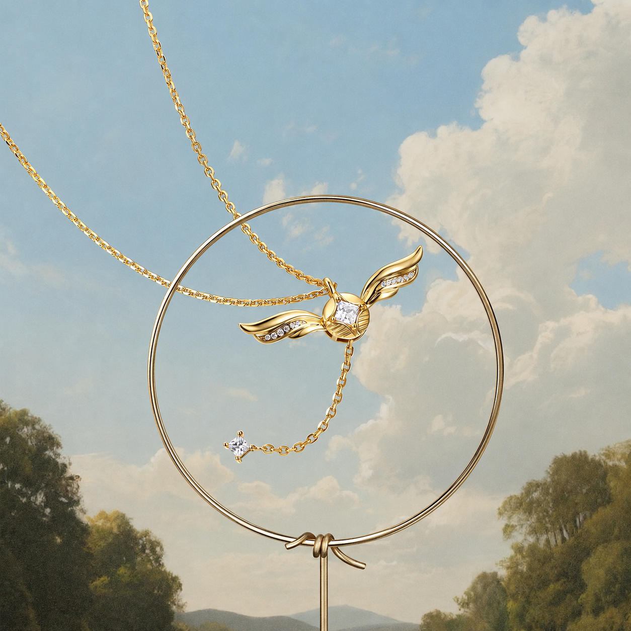 Collar Harry Potter Snitch Dorada (PLATA 925)